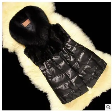 Женская зимняя и осенняя черная Повседневная куртка из искусственного меха без рукавов, жилеты из искусственной кожи в стиле пэчворк для отдыха, жилеты большого размера J1378 - Цвет: black