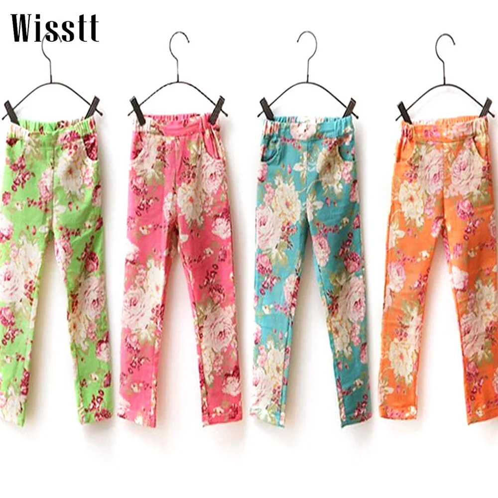 Baby girl leggings Kids Childrens printing Flower Toddler Classic Leggings girls pants Girls leggings Soft Comfortable Pant