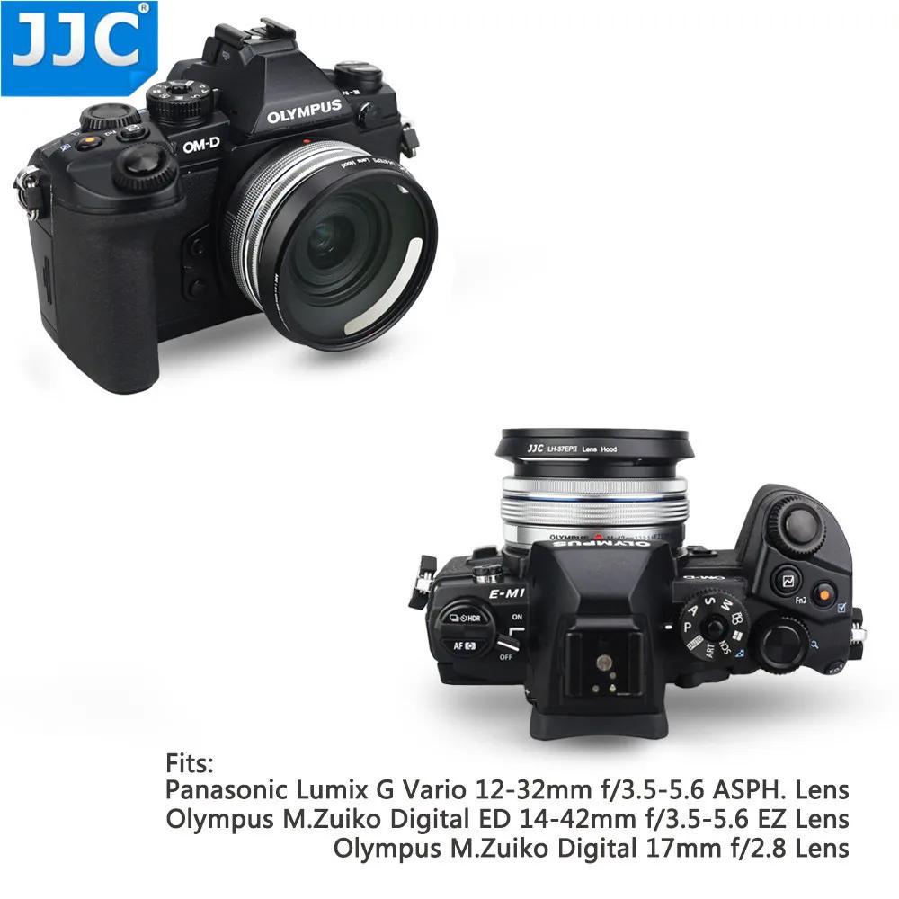 JJC металлическая бленда объектива для Panasonic Lumix G Vario 12-32 мм для Olympus M. Zuiko Digital ED 14-42 мм f/3,5-5,6 EZ/17 мм f/2,8 объектив