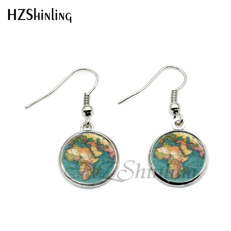 Женская винтажная стеклянная планета|globe earrings|art earringsglass globe earrings |