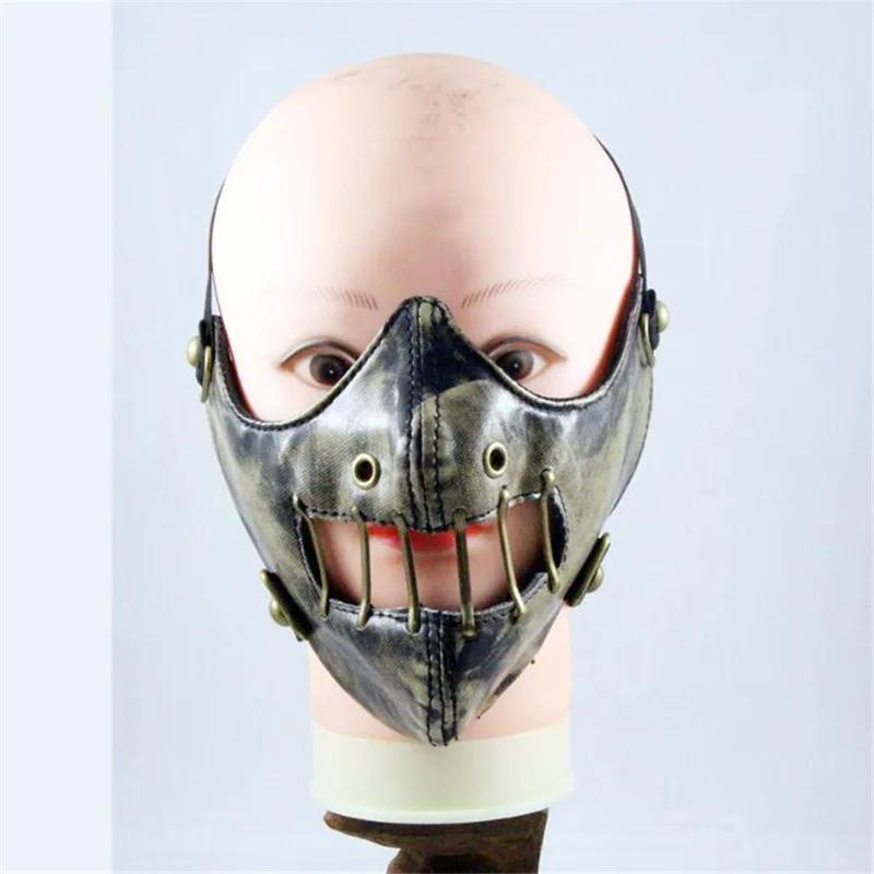 

Takerlama 1pc Unisex Steampunk Mask Gothic Punk Rivet Cosplay Face Mask Retro Mask Winter Warm Mask Windproof