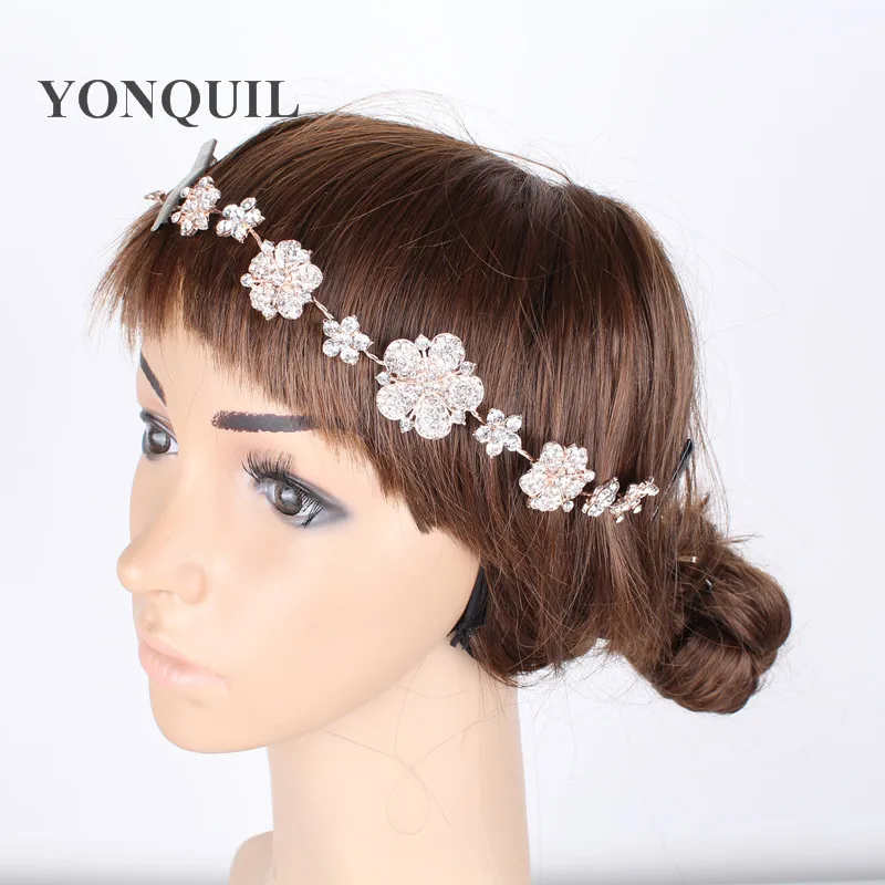 

Free Shipping Silver Or Rose Gold color Plating Pearl And Rhinstone Handmade Wedding Headpiece Hair Vintage Bridal Hair Jewelry