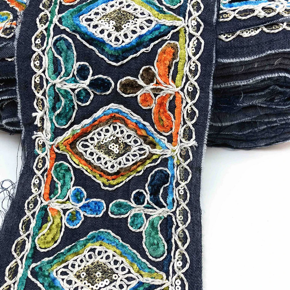 Lychee Life блестки отделка африканским кружевом вышивка в этническом стиле кружевная лента по двору DIY платье декоративное кружево Швейные материалы