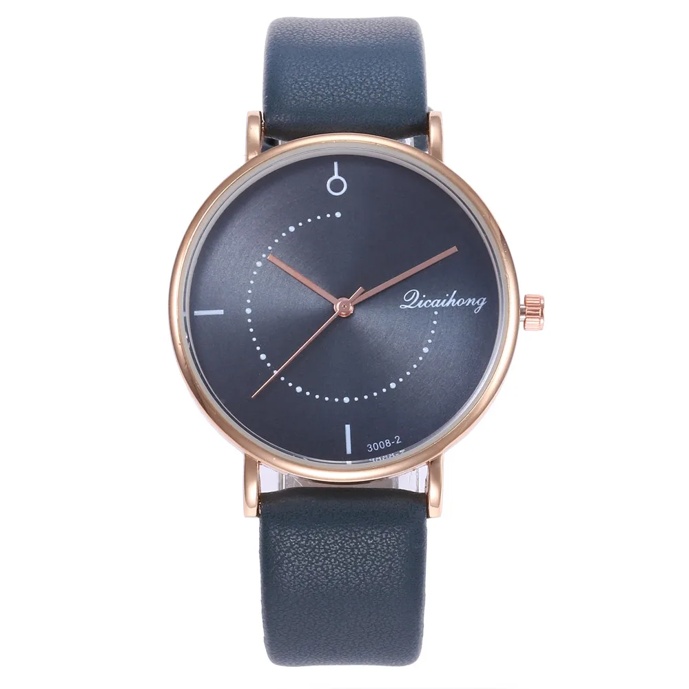 2PCS Couples Fashion Leather  and Analog Quartz Round Wrist Watches