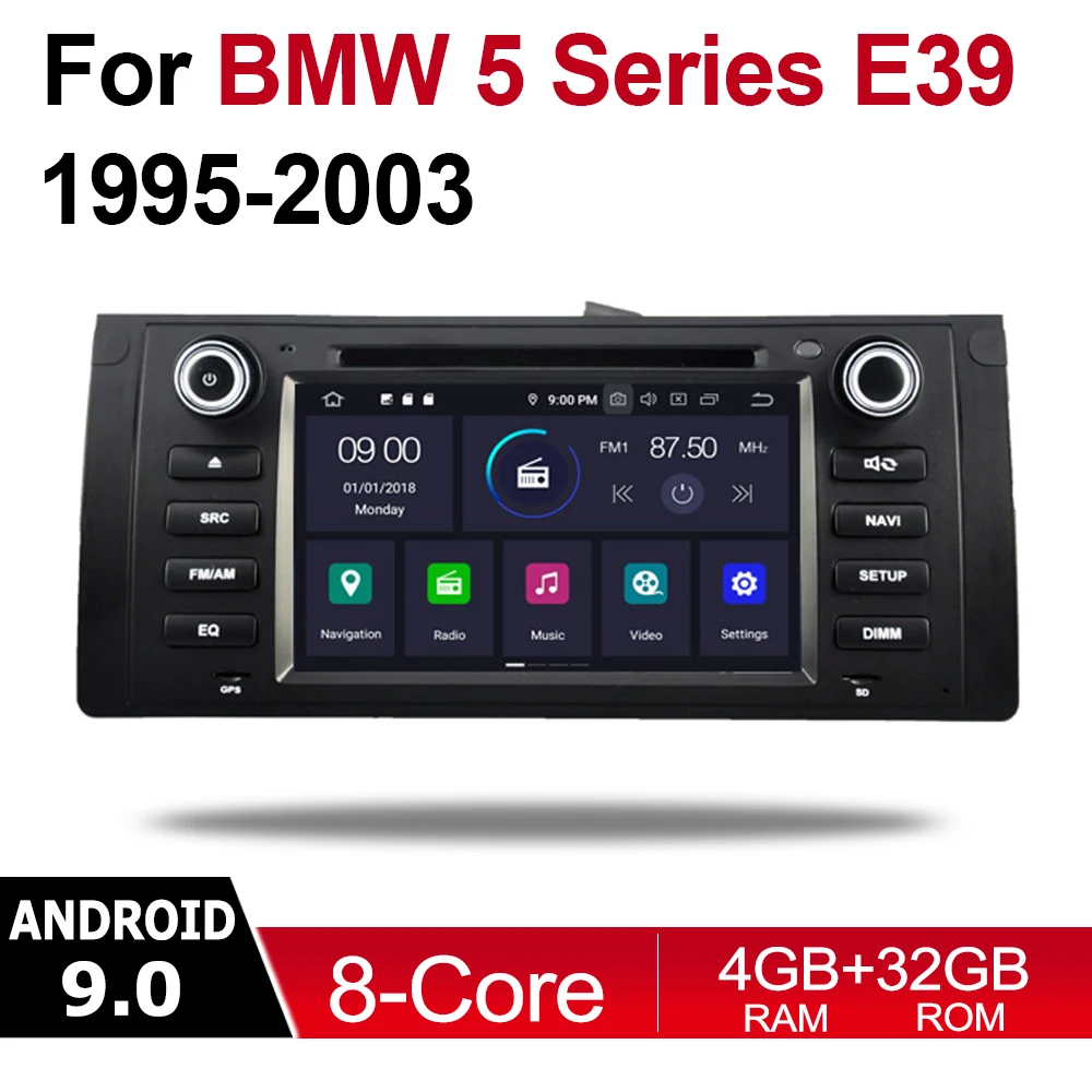 

2 Din Car Multimedia Player Android 9 Auto Radio For BMW 5 Series E39 1995~2003 DVD GPS 8 Cores 4GB+32GB Bluetooth WiFi HD
