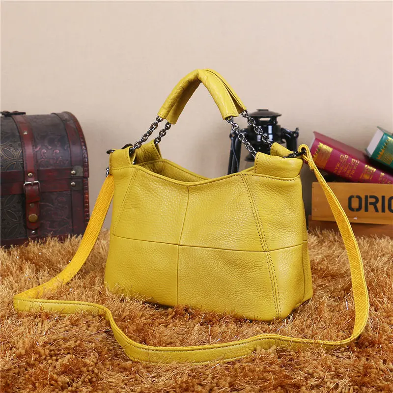 

Nesitu Fashion Yellow Red Black Grey White Top Grain Genuine Leather Women Handbag Tote Shoulder Messenger Bag Highend M8920