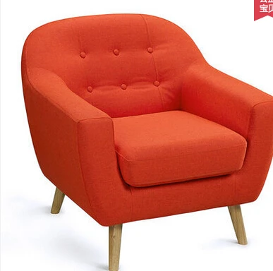 Single recreational sofa chair, cloth art sofa. European cafe dining chair