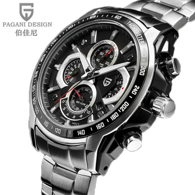 Pagani Для мужчин из нержавеющей стали часы водонепроницаемые бизнес Reloj Hombre Relogio