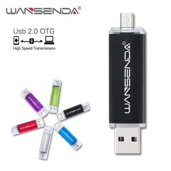 WANSENDA OTG USB флеш-накопитель 64Ggb высокая скорость флеш-накопитель 32 ГБ 16 ГБ 8 ГБ 4 ГБ Флешка 2 в 1 Micro USB флеш-накопитель Drive