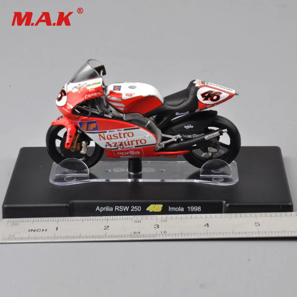 1:18 Литой гоночный велосипед модель игрушки, модели мотоциклов Aprilia Rsw 250 46 Imola 1998 литой металлический мотоцикл модель ручной работы игрушка для мальчиков