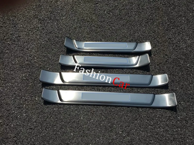 

For Toyota Fortuner AN160 2016 2017 4pcs/set stainless steel car Accessories Outer door sill scuff plate threshold