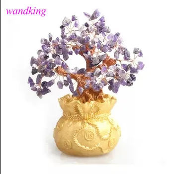 

New Year gift amethyst quartz Crystal Lucky tree Money Tree holiday gift