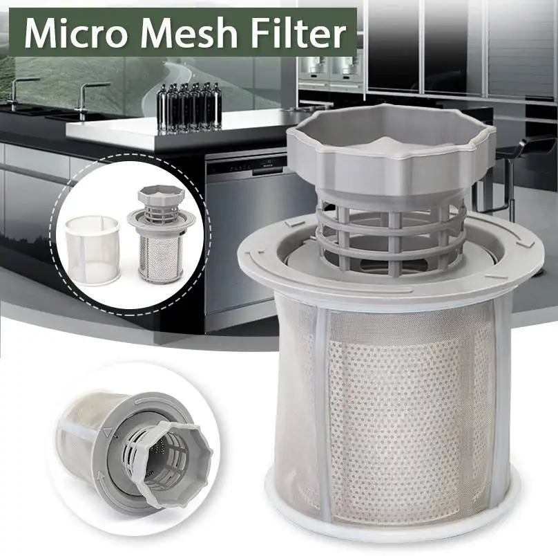 2 Part Dish Washer Mesh Filter Grey Inner Screen Filters Dish washing
