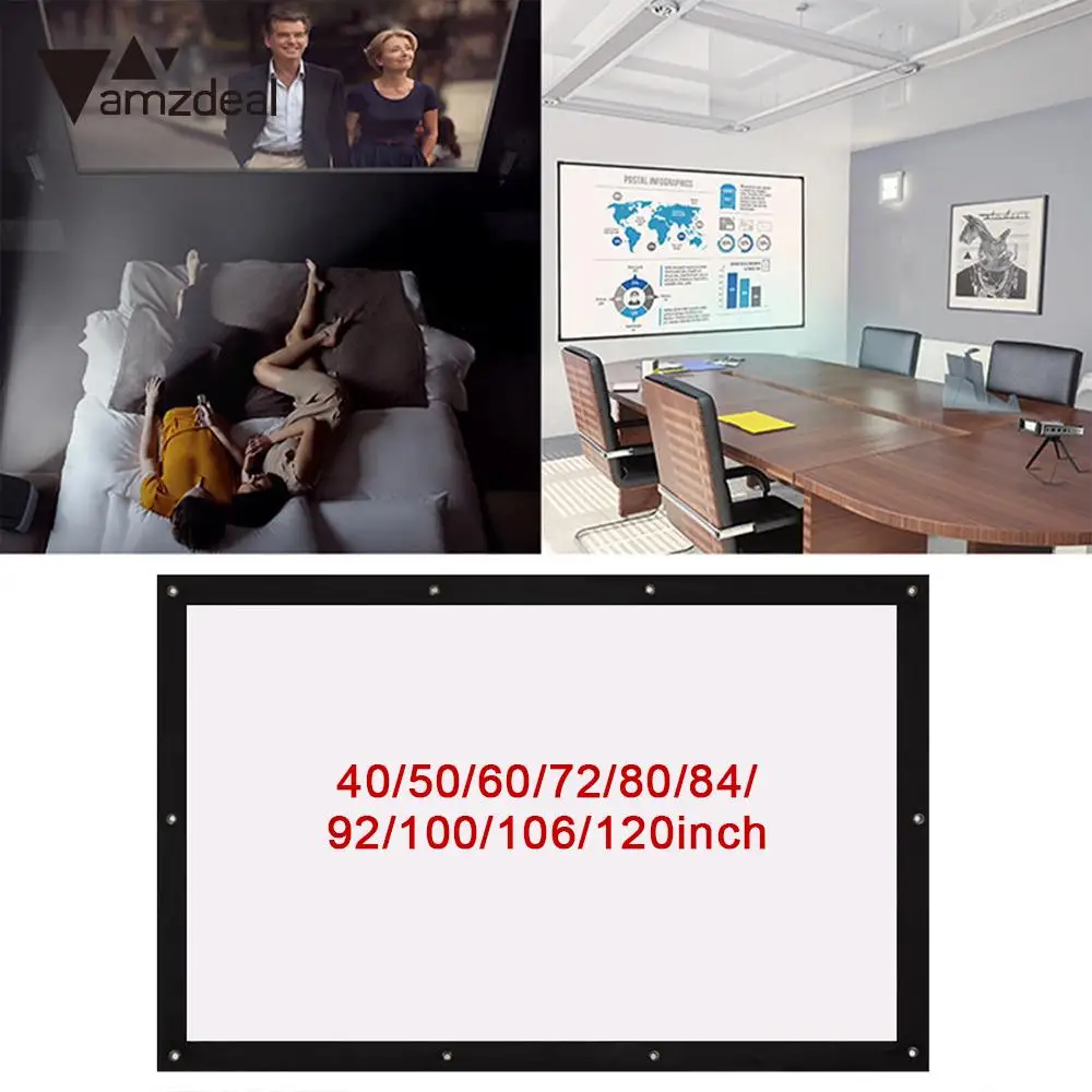 

Portable Folded Projection Screen Movie Screen Projector Screen Projector Cloth Screen Home Theater Oudoor School 4:3 Polyester