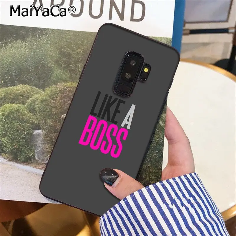 Мягкий чехол для телефона MaiYaCa Girl Boss Like A Boss из ТПУ для samsung S9 S9 plus S5 S6 S6edge S6plus S7 S7edge S8 S8plus