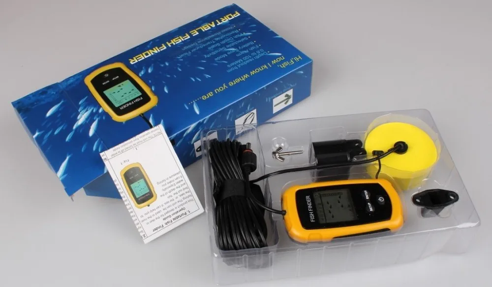 100 متر المحمولة سونار lcd السمك الباحث fishfinder إنذار الإلكترونية عمق الصيد إغراء ، مكتشف الجليد الصيد شحن مجاني