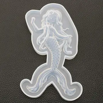 

Mermaid mold crystal Epoxy mirror handmade pendant resin baking gypsum cake mold
