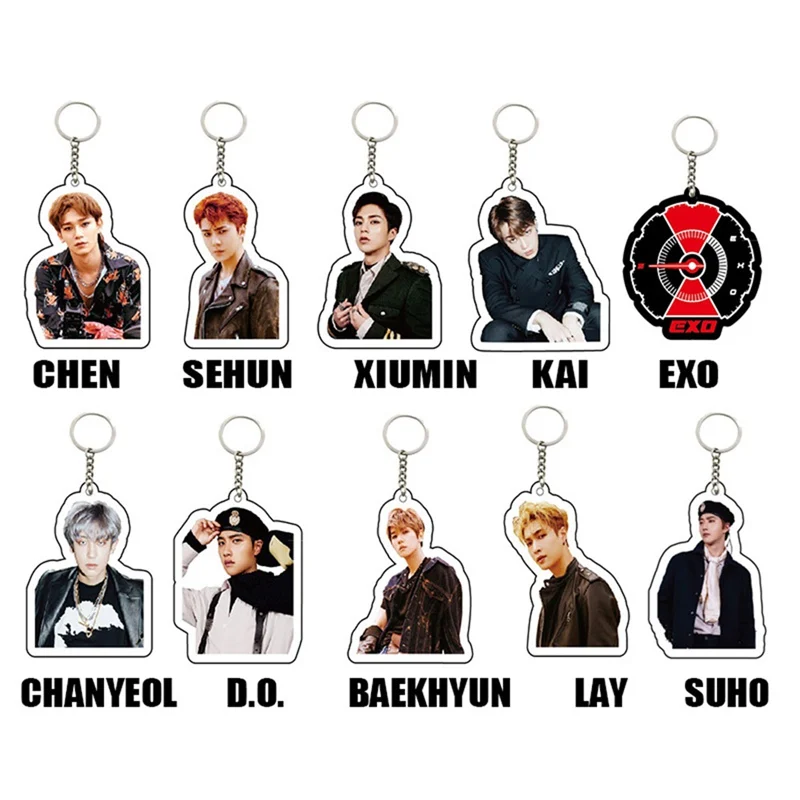 Kpop EXO Members модный держатель для ключей милый акриловый брелок с моим темпом сумка