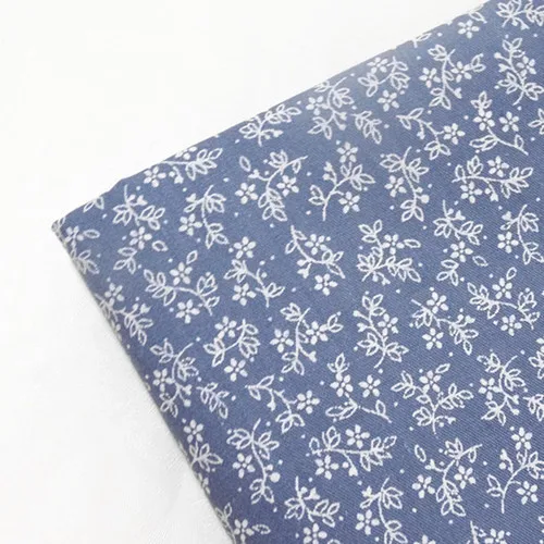 Fabric Skin-friendly Cotton Twil Blue Print Flower for Sewing Home Textile Child Dress Making Woven Soft Fabric By Half Meter - Цвет: 06