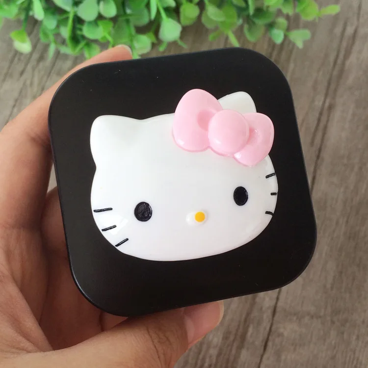 Милый дизайн hello kitty чехол для контактных линз впитывающая коробка для хранения макияжа yey-D2005 - Цвет: Black