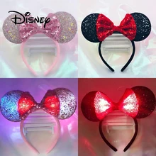 Бутик Дисней Плюшевые аксессуары резинки для волос для девочек мультяшная осветительная головная повязка Головные уборы для девочек креативные вечерние игрушки подарки на день рождения