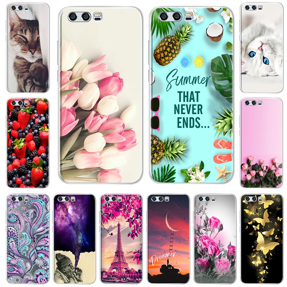 For Huawei Honor 9 Case Soft Silicone TPU Cartoon Phone Back Cover Premium 5.15&quot Capa | Мобильные телефоны и