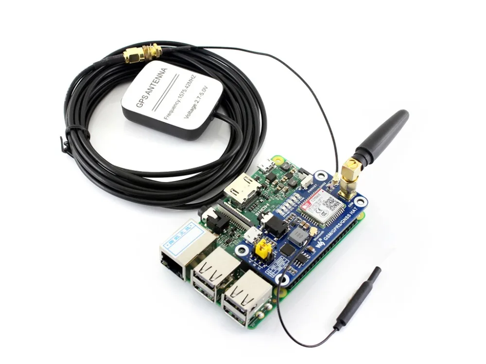 Низкая мощность SIM868 GSM GPRS GNSS Bluetooth 3,0 шляпа для Raspberry Pi 2B/3B/Zero W Поддержка SMS Телефонный звонок CP2102 UART отладка