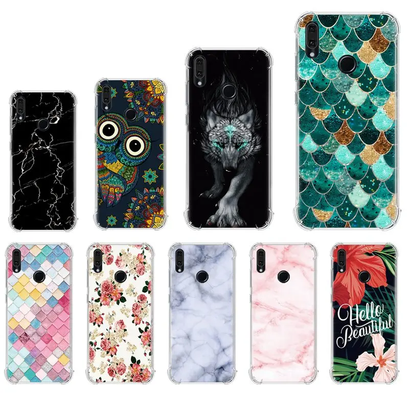 TPU Silicone Phone Cover For Huawei Y9 Prime 2019 P Smart Z Colorful Design Back Stylish Painted Soft Case |