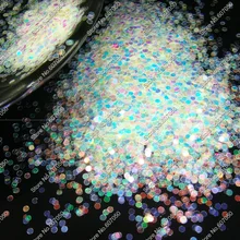 2 мм переливающиеся белые с красочными светлыми лучами блестки круглые точки блестки Угловые формы для дизайна ногтей Блестки для рукоделия украшения