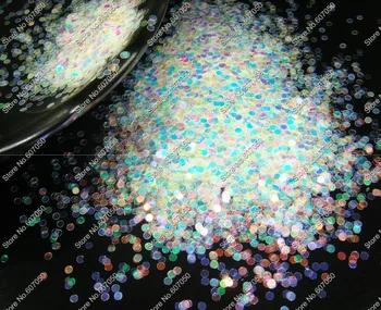 

2MM Iridescent White with Colorful Light Tints Glitter Round Dot Paillette Spangle Shapes for Nail Art Glitter Craft Decoration