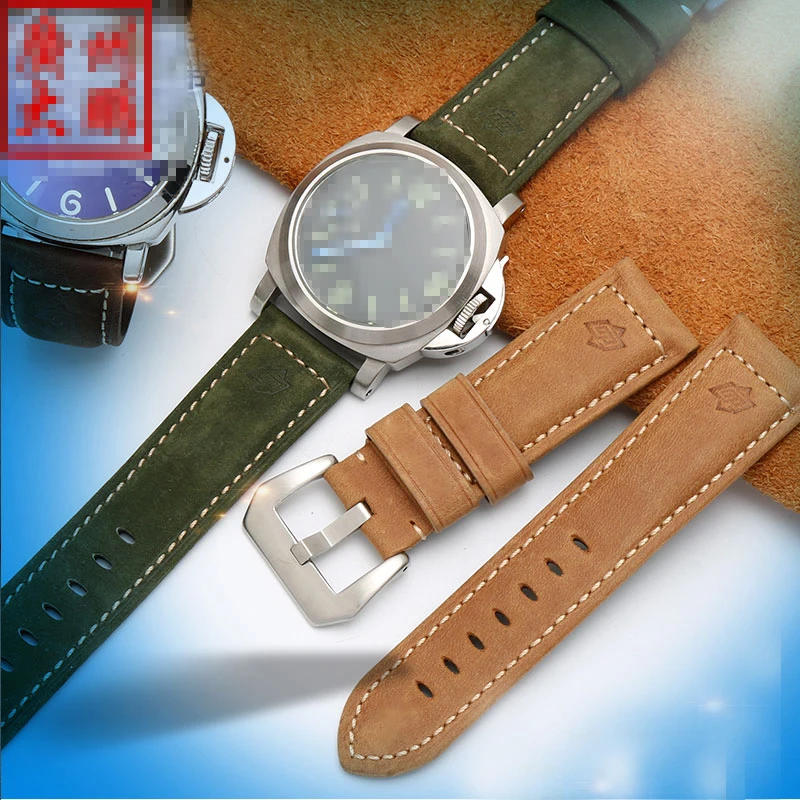

Genuine Leather Watch band Suitable for 20mm 22mm 24mm 26MM Width Strap Watch Accessories Fashion Pam380 Genuine Leather Strap