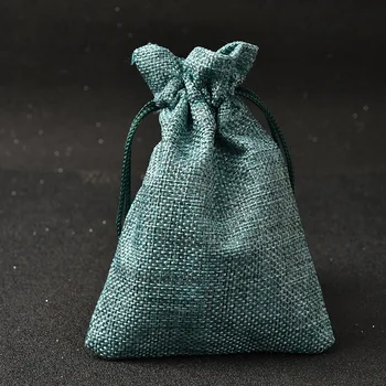 

10pcs 10x14cm Green Color Jute Bag Cute Gift Bag Incense Storage Linen Bag Watch Jewelry Accessories Packaging Bags H0460