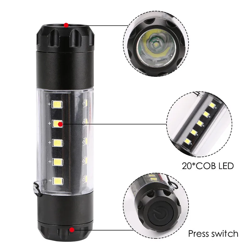 Фонарик SANYI XPE + 20 SMD COB светодиодный супер яркий с 1 батареей АА или 14500 портативный