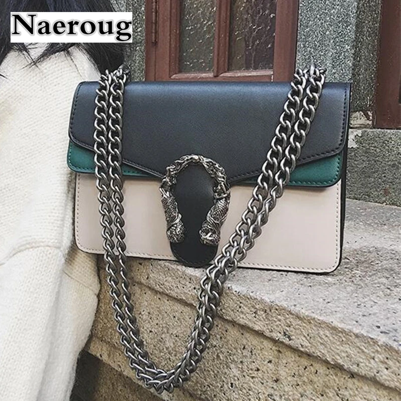 

2018 New Fashion Chain Embroidery Shoulder Messenger Bag Luxury Brand Famous Designer Panelled Women Leather Handbags Clucth Sac