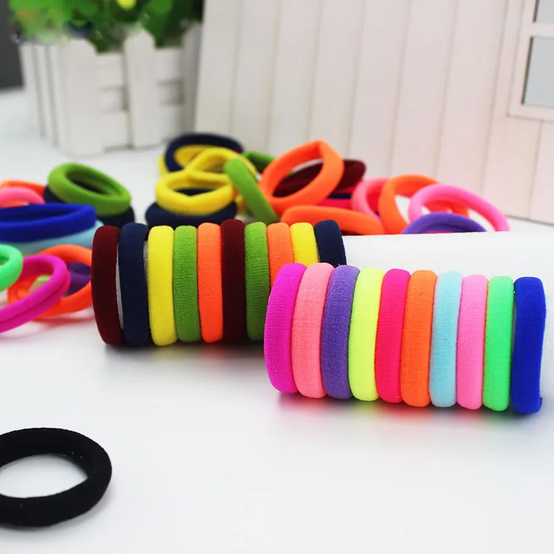 24pcslot Candy Fluorescence Colored Hair Holders High Quality Rubber Bands Hair Elastics Accessories Girl Women Tie Gum 1 (4)