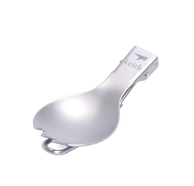 

Keith Ti5301 Outdoor Tableware Folding Titanium Spork Camping Cutlery Fork Spoon 17.5g KT301