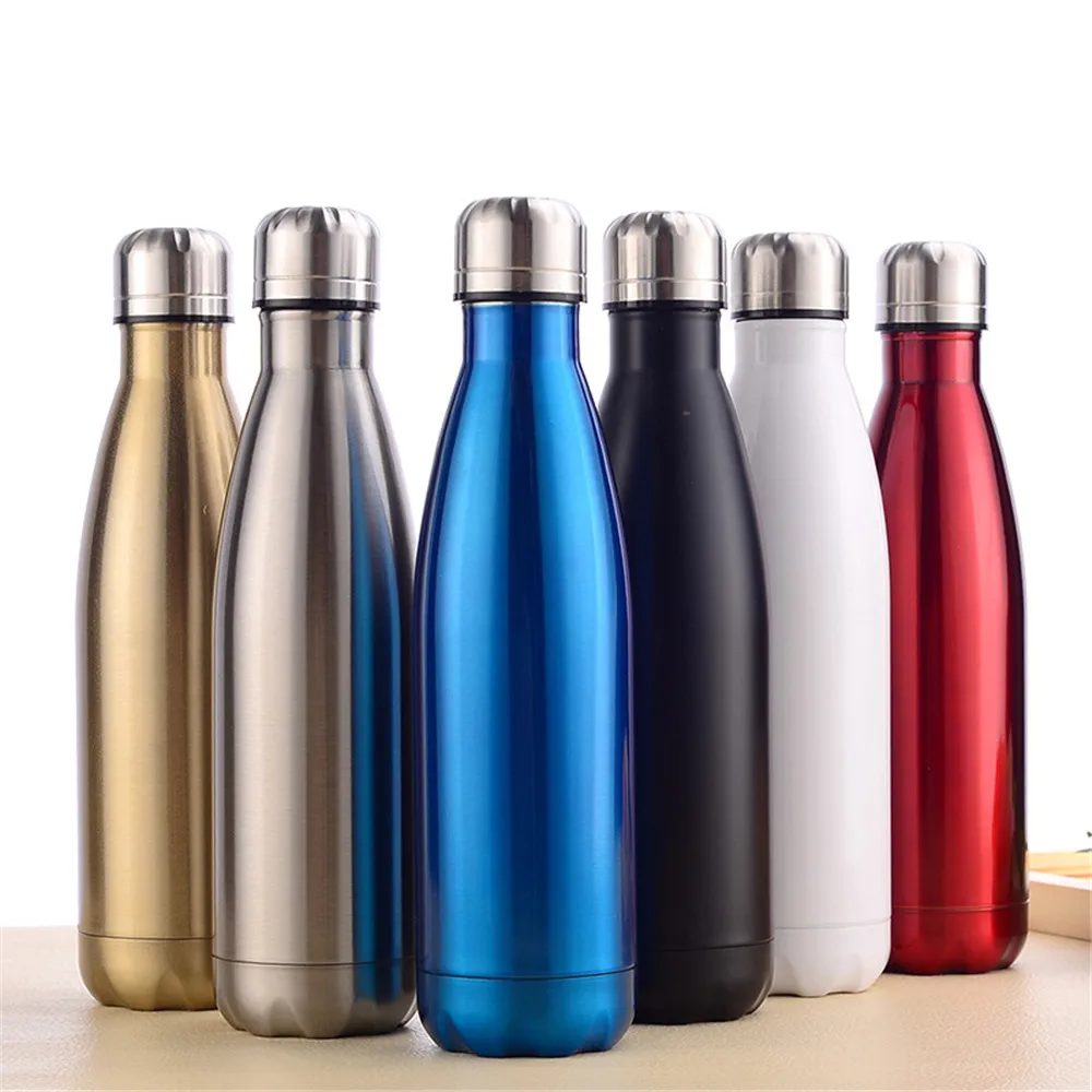 

New Solid Color Water Bottle Leak-proof Stainless Steel Thermos Vacuum Flask Insulated Tea Coffee Cup Picnic Camping Bottle