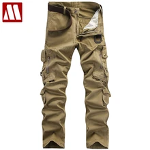 Брюки большого размера, военные тактические штаны, мужские армейские брюки-карго с большим карманом, мужские повседневные хлопковые брюки для телосложения