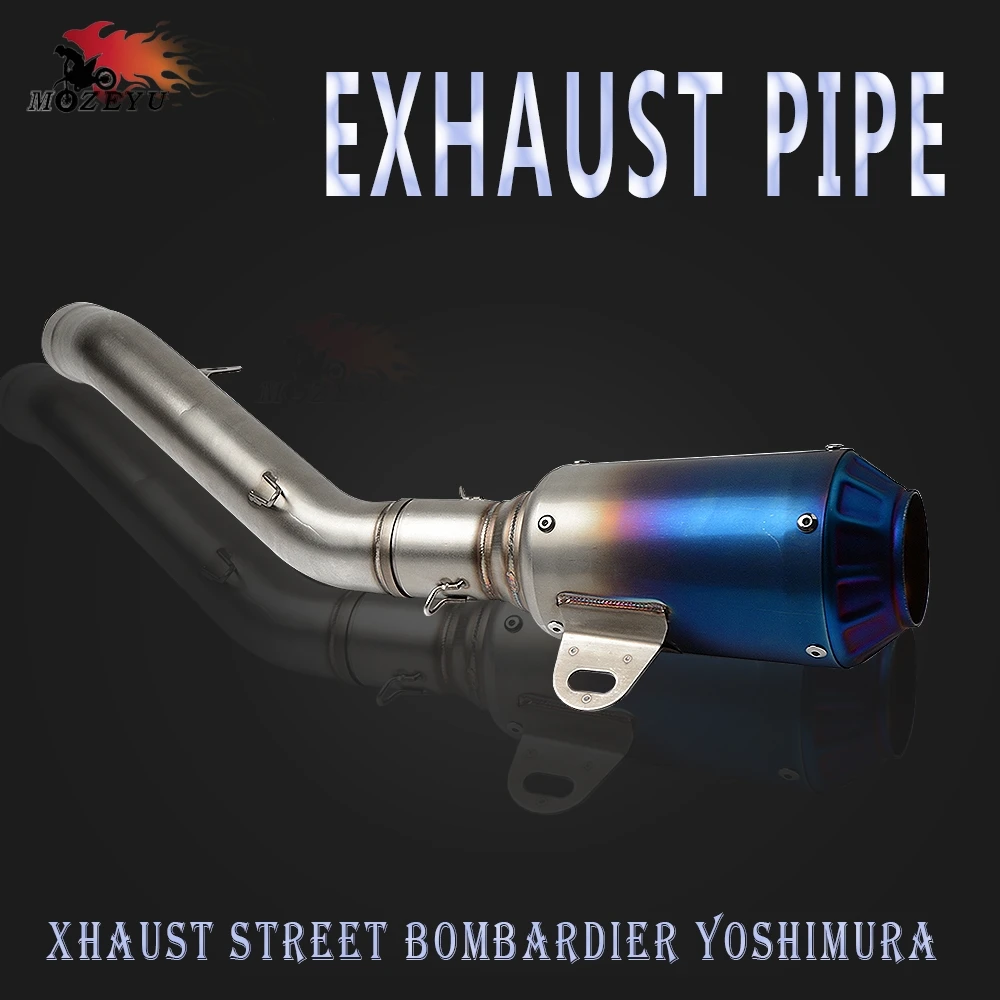 

Z800 Exhaust Pipe Motorcycle Muffler Tip Modified Scooter System Scooter Mid Pipe For Kawasaki Z 800 2013-2016 2015 2014 Moto