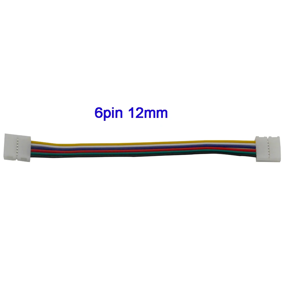 5-100 шт. 2pin 3pin 4pin 5pin 6pin разъем двойной карабин кабель для 3528 WS2812 5050 RGB RGBW rgbww светодиодный полосы света - Цвет: 6pin   12mm