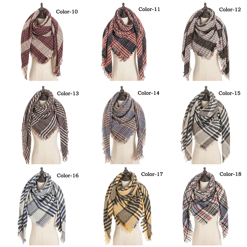 new designer brand women cashmere scarf triangle winter scarves lady shawls and wraps knit blanket neck striped foulard