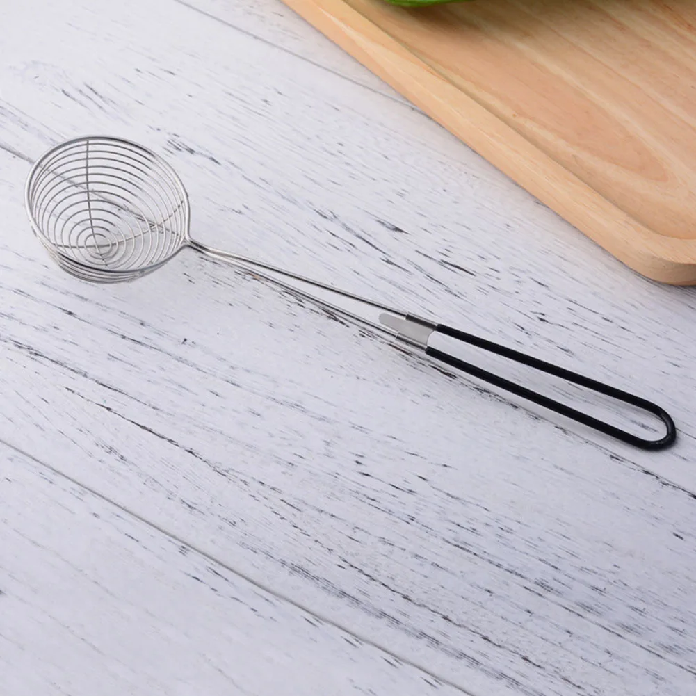 

Strainer Filter Spoon Hanging Non-toxic Shop Colander Silicone Handle Hot Pot Pearl Milk Tea Versatile Stainless Steel