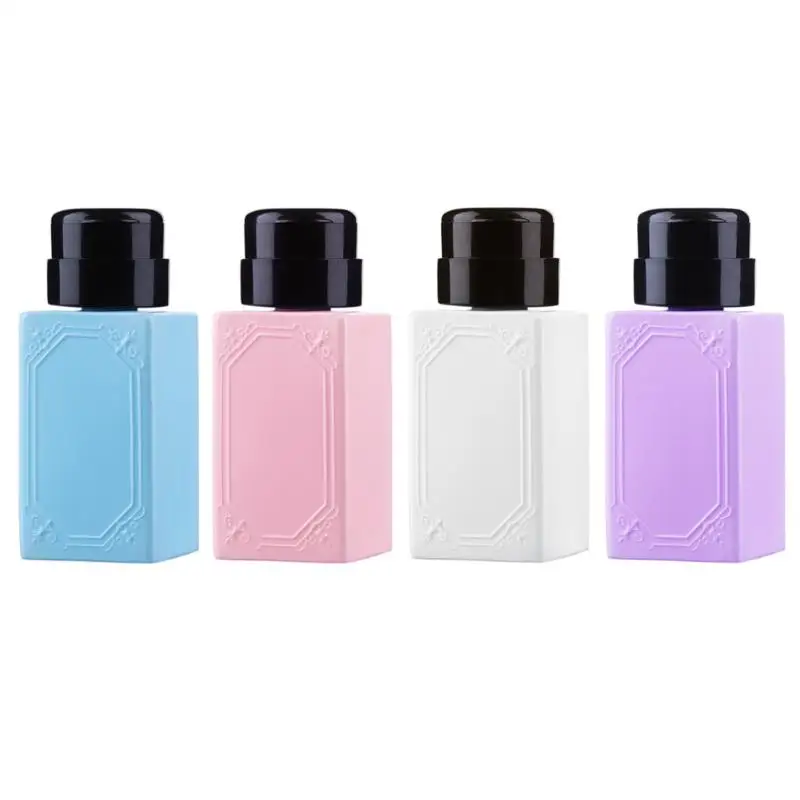 

250ml Square Large Capacity Refillable Bottles Press Empty Nail Polish Dispenser Bottles Remover Cleaner Make Up Container