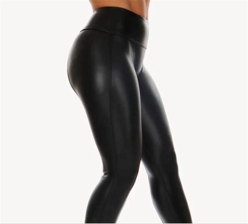 HIRIGIN женские леггинсы из искусственной кожи узкие брюки с высокой талией Эластичные Обтягивающие блестящие длинные штаны