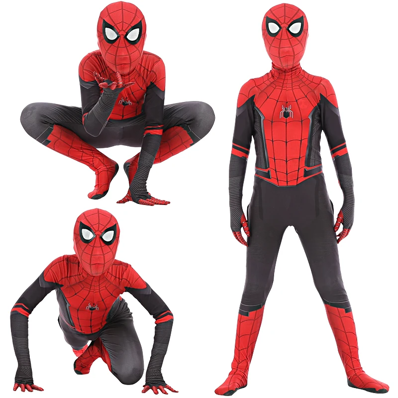 

Niсos Spider Man lejos de casa Peter Parker Cosplay disfraz Zentai Spiderman superhйroe traje monos disfraz de Halloween