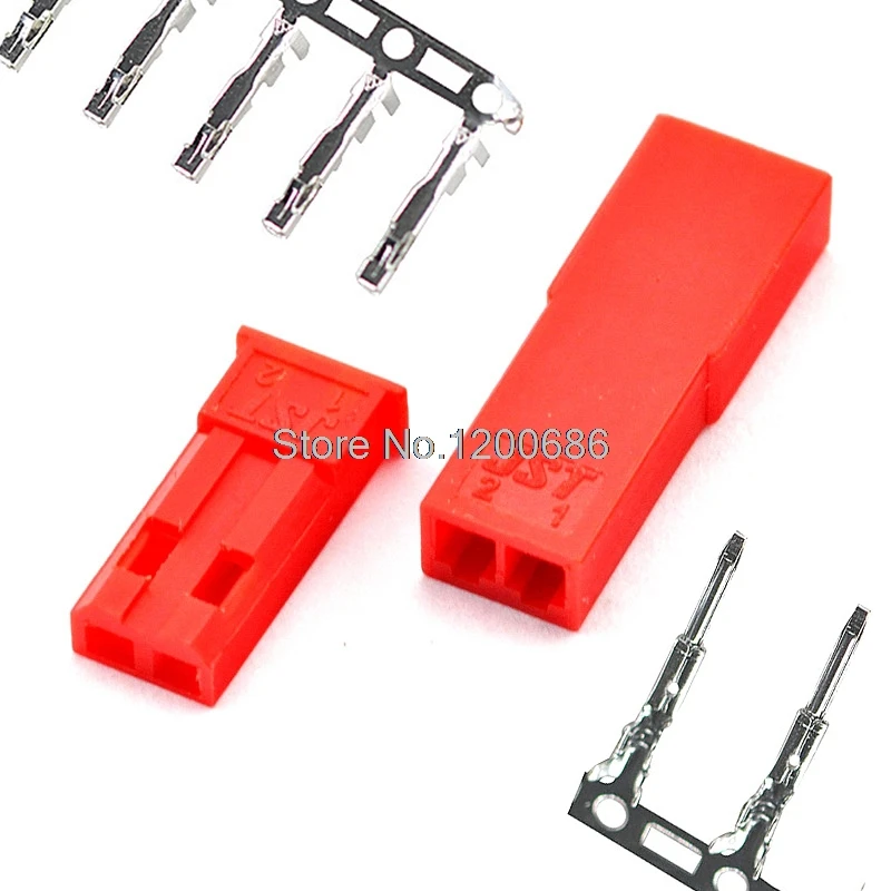 JST Connector Plug 2pin 2.54mm 2-Pin Female &amp Male Red Housing Crimp Terminal Kit | Обустройство дома