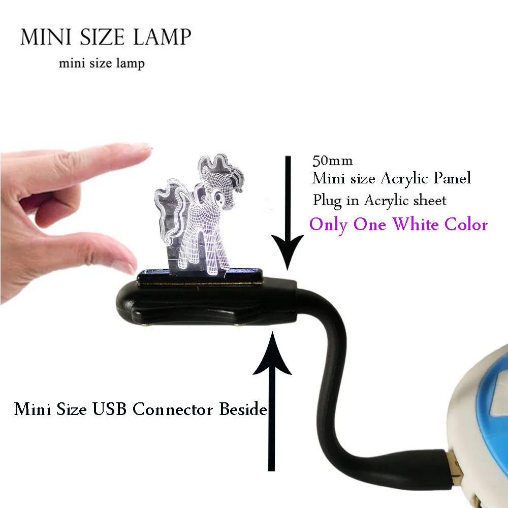 Новый милый пони девочка Единорог 3D милая Ночная лампа светодиодный USB