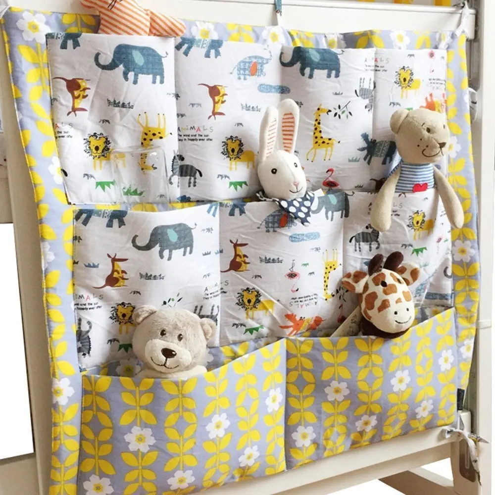 55*60cm Baby Cot Bed Crib Nursery Hanging Storage Organizer Bag for Toy Diaper 