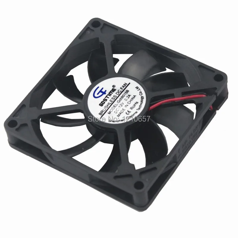 

10 шт. в партии Gdstime 8 см 80 мм x 15 мм новый вентилятор корпуса 12 В DC PC CPU компьютерный охлаждающий шариковый подшипник
