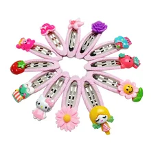 5 шт./компл. ткань обернутые волосы зажимы Цветные Трусики с цветочным рисунком и персонажами мультфильма, животное из смолы Декор BB заколки для волос для детей Одежда для маленьких девочек